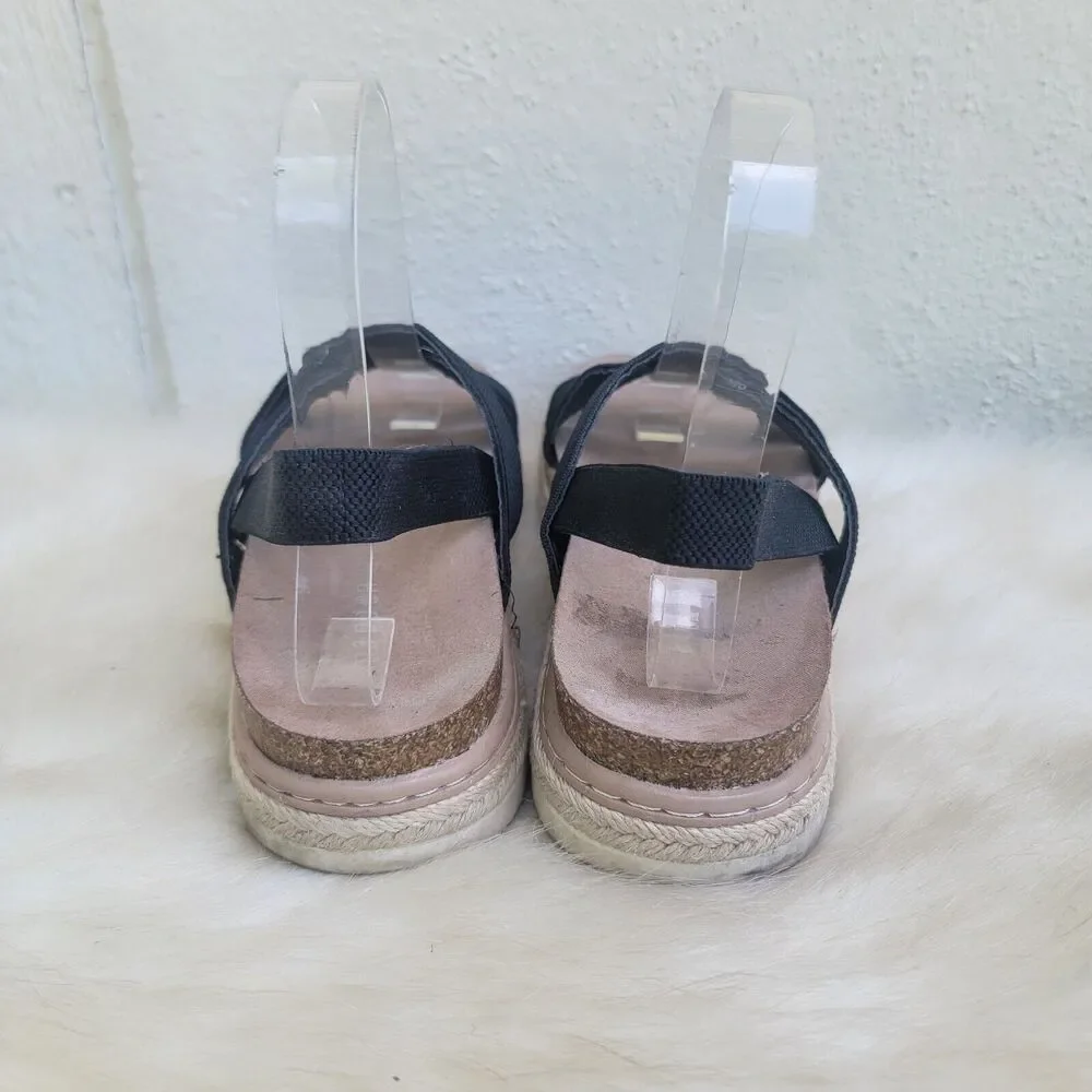 Madden Girl Lorra black espadrille flatform sandal wmns size 7M